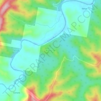 Carte topographique Wattlegrove, altitude, relief