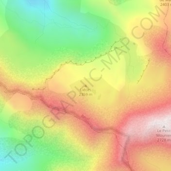 Carte topographique Liéces, altitude, relief
