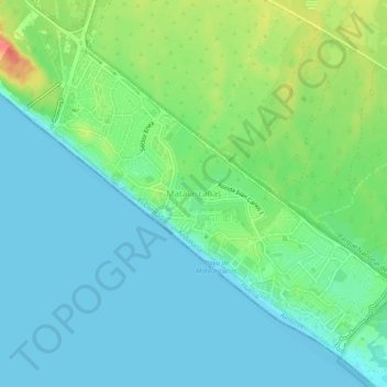 Carte topographique Matalascañas, altitude, relief