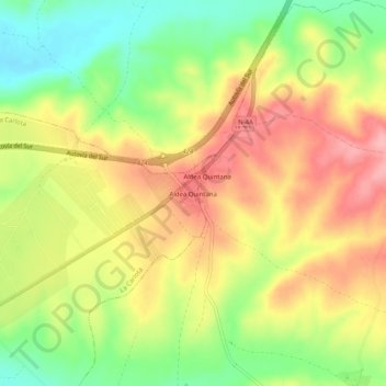 Carte topographique Aldea Quintana, altitude, relief