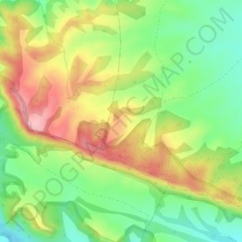 Carte topographique Altos de Jalisco, altitude, relief