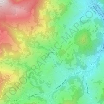 Carte topographique Remomont, altitude, relief