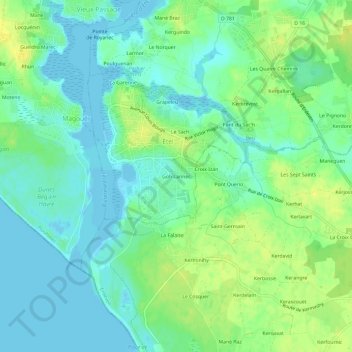 Carte topographique Goh Lannec, altitude, relief