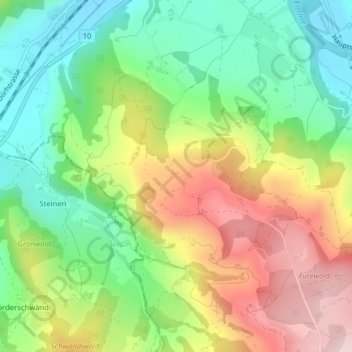 Carte topographique Bergweid, altitude, relief