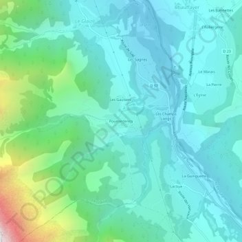 Carte topographique Pouillardencq, altitude, relief