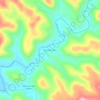 Carte topographique Barra do Tigre, altitude, relief