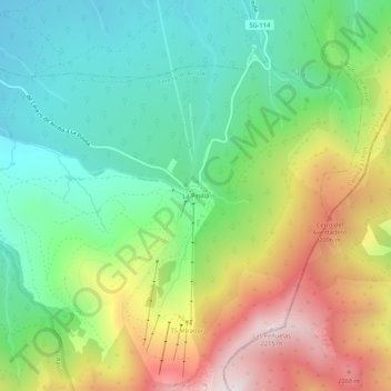 Carte topographique La Pinilla, altitude, relief