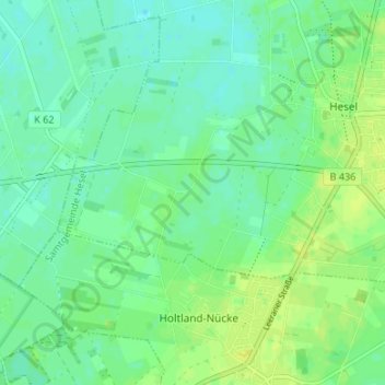 Carte topographique Klein-Hesel, altitude, relief
