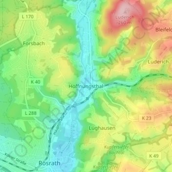 Carte topographique Hoffnungsthal, altitude, relief