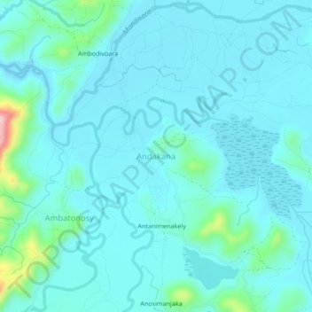 Carte topographique Andakana, altitude, relief