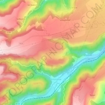 Carte topographique Trémoulet, altitude, relief
