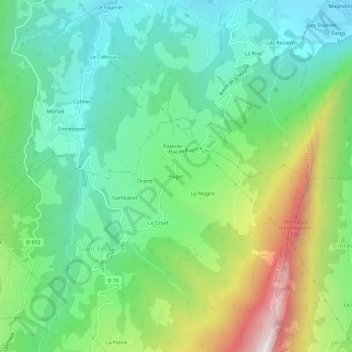 Carte topographique Puget, altitude, relief
