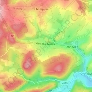 Carte topographique Ramont, altitude, relief