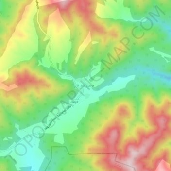 Carte topographique Kızılcaova, altitude, relief