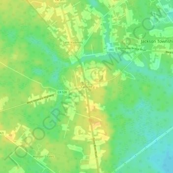 Carte topographique Cassville, altitude, relief