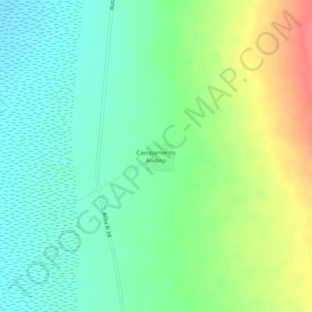 Carte topographique Campamento Andino, altitude, relief