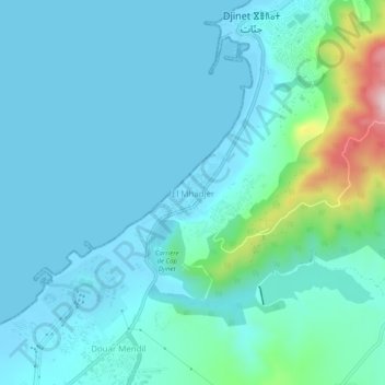 Carte topographique El Mhadjer, altitude, relief