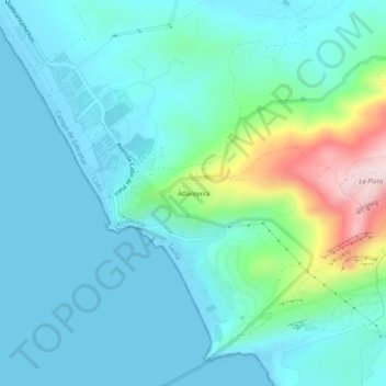 Carte topographique Atlanterra, altitude, relief
