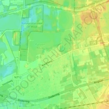 Carte topographique Rauw, altitude, relief