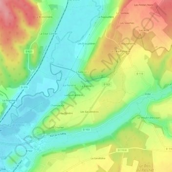 Carte topographique La Gatine, altitude, relief