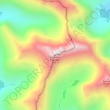 Carte topographique Revenant Mountain, altitude, relief