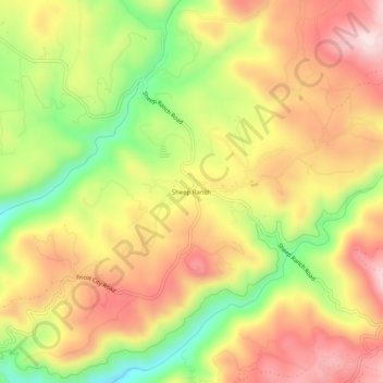 Carte topographique Sheep Ranch, altitude, relief