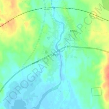Carte topographique Sangis, altitude, relief