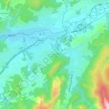 Carte topographique Saint-Français, altitude, relief