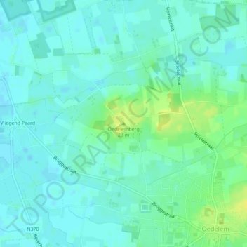Carte topographique Oedelemberg, altitude, relief