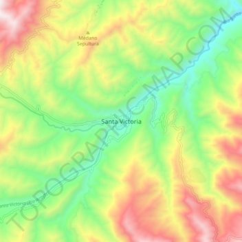Carte topographique Santa Victoria, altitude, relief