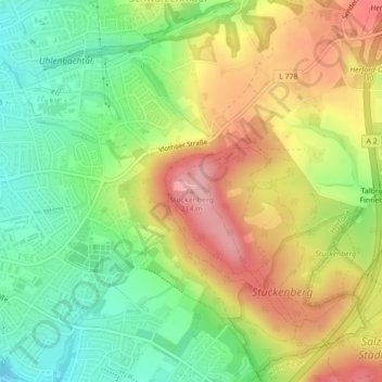 Carte topographique Stuckenberg, altitude, relief