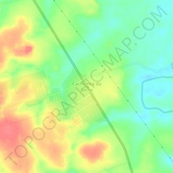 Carte topographique Cachoeira da Serra, altitude, relief