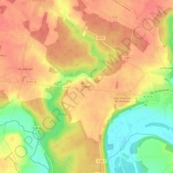 Carte topographique Vilquier, altitude, relief