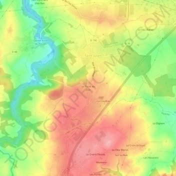 Carte topographique Le Point du Jour, altitude, relief