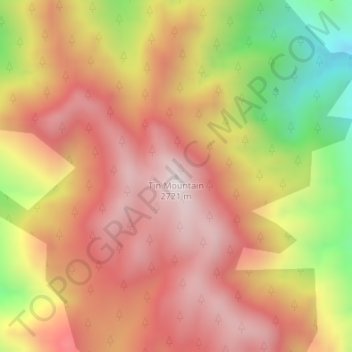 Carte topographique Tin Mountain, altitude, relief