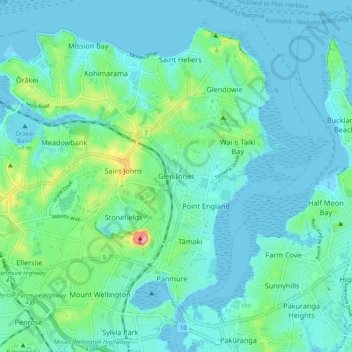 Carte topographique Glen Innes, altitude, relief