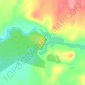 Carte topographique Mountain Peak, altitude, relief