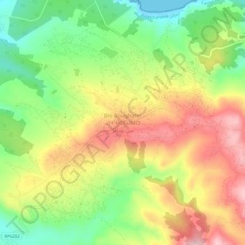 Carte topographique Beni Boughafer, altitude, relief