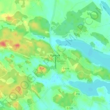 Carte topographique Björkvik, altitude, relief