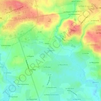 Carte topographique Longuève, altitude, relief
