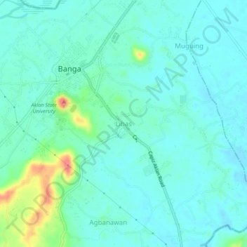 Carte topographique Libas, altitude, relief