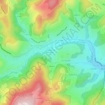 Carte topographique La Gare, altitude, relief