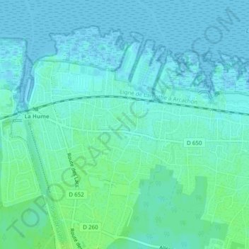 Carte topographique Meyran, altitude, relief