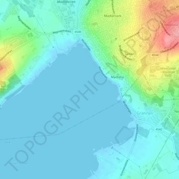 Carte topographique Hafrsfjord, altitude, relief