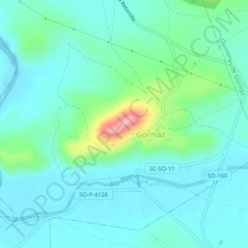 Carte topographique Castillo de Gormaz, altitude, relief