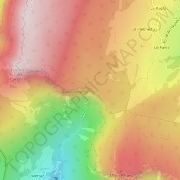 Carte topographique Grotte de la Doria, altitude, relief