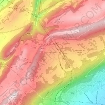 Carte topographique Les Loges, altitude, relief