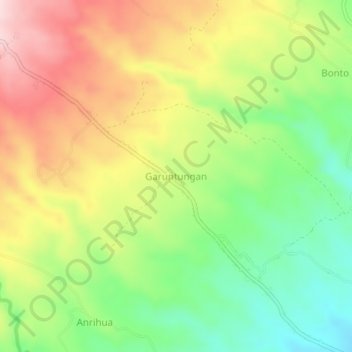 Carte topographique Garuntungan, altitude, relief