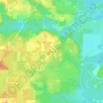 Carte topographique Clarksville, altitude, relief