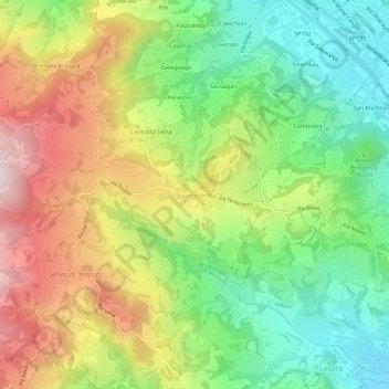Carte topographique Quargnenta, altitude, relief